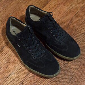 Piloti Shoes Mens 11.0 WIDE Black Leather Suede Shift Casual Driving Sneakers